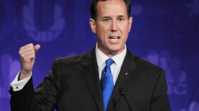 Former U.S. Sen. Rick Santorum (R-PA), shown here in a November 2011 debate, is polling poorly these days. But does that mean he shouldn't get to debate?