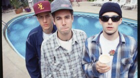 Beastie Boys' Michael Diamond, Adam Yauch and Adam Horovitz in 1993. Diamond and Horovitz lead a live history session on the group in Spike Jonze's new Apple TV+ documentary, <em>Beastie Boys Story</em>.