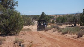 An ATV on a dirt trail