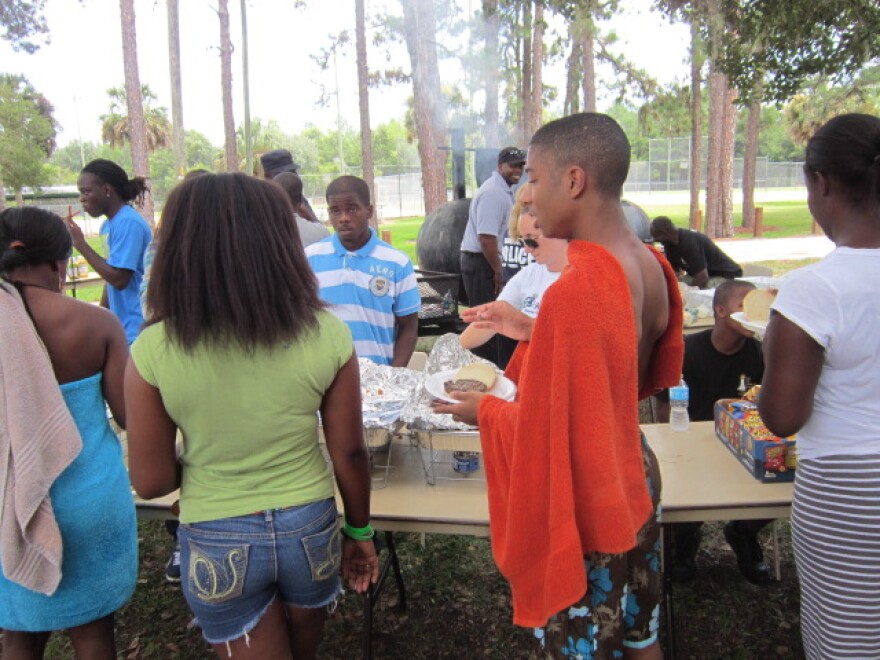 Kids fueling up to have a good time