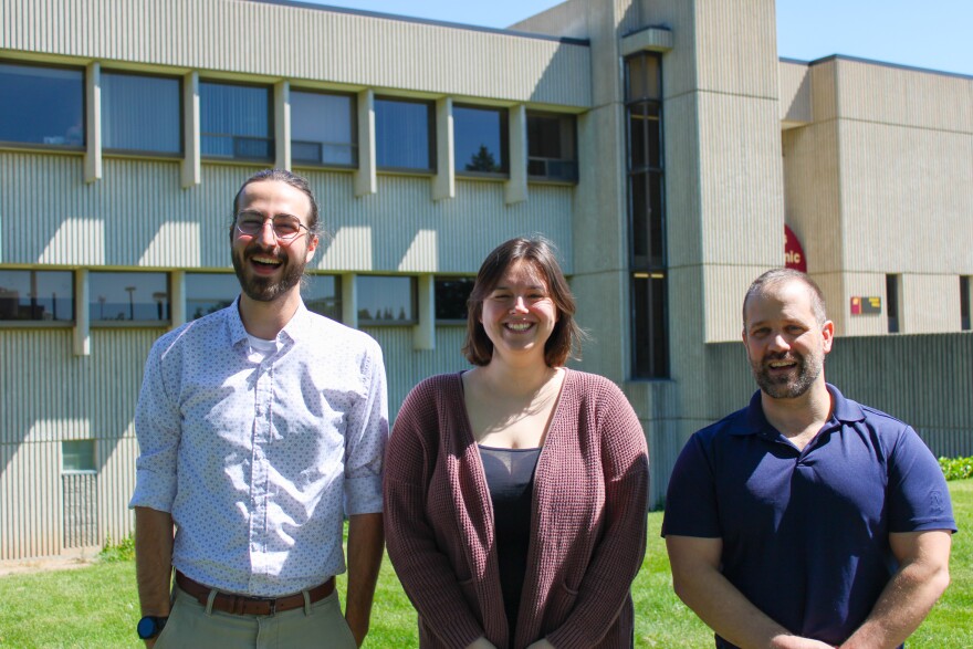 From left, Alex Forrest, Casey Brugh and Jim Gerhart and their team at Central Michigan University have been working on project INCLUDE for about six months. Forrest says, 'Social isolation and loneliness is an epidemic affecting Americans. It's a large concern, especially for older adults."