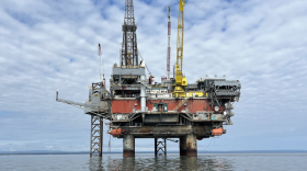 a natural gas platform in the water