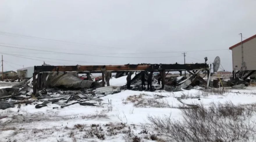 A home in Nunapitchuk burned down on Dec. 4, 2021.