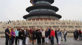 Gov. Mike Pence, First Lady Karen Pence and members of the Indiana delegation visit the Temple of Heaven in Beijing, China May 11, 2015.