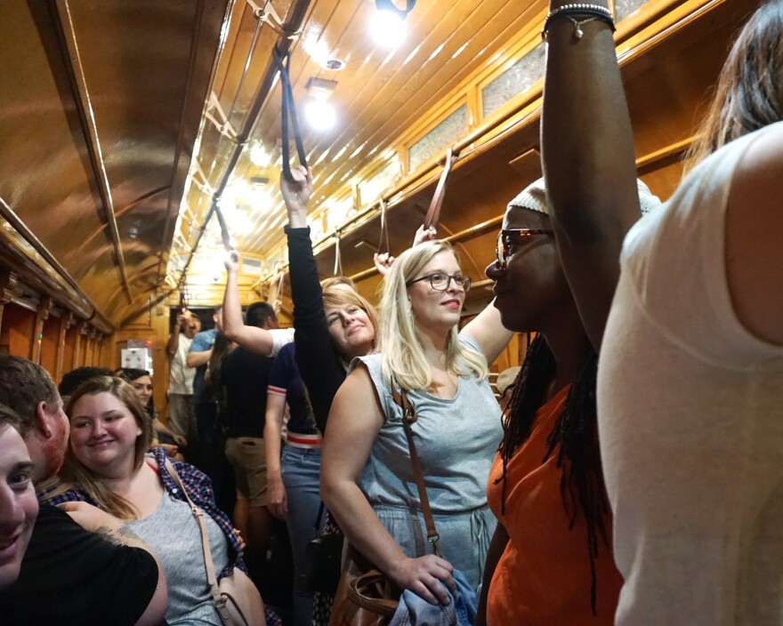 It was a standing-room-only affair on one of the trolleys last weekend.