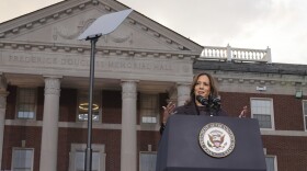 Vice President Kamala Harris delivers a concession speech after the 2024 presidential election, Wednesday, Nov. 6, 2024, on the campus of Howard University in Washington.