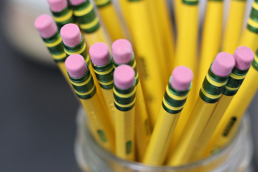 An elementary classroom is stocked with school supplies on Thursday, Aug. 6, 2026.