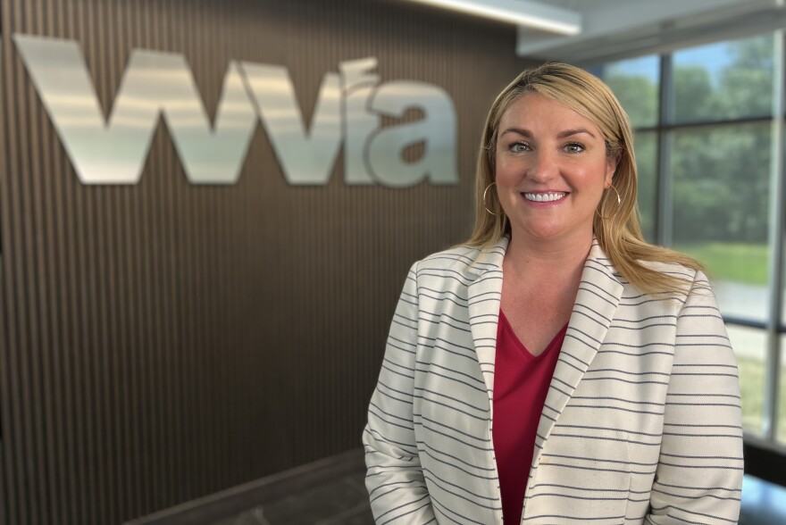 Photo of WVIA President & CEO, Carla McCabe, at WVIA's new station, which is still currently in the construction phase. 
