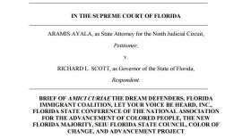 The eight national and state civil rights groups say Governor Rick Scott is undermining the will of ninth circuit voters who elected state attorney Aramis Ayala. Photo: Screenshot of Amicus Brief.
