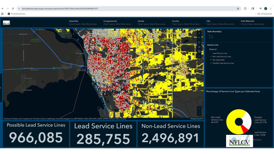 What the water service line situation in Buffalo and nearby suburbs looks like. Earlier in the week, the city was awarded $3.45 million from a state grant for lead pipe identification and removal.