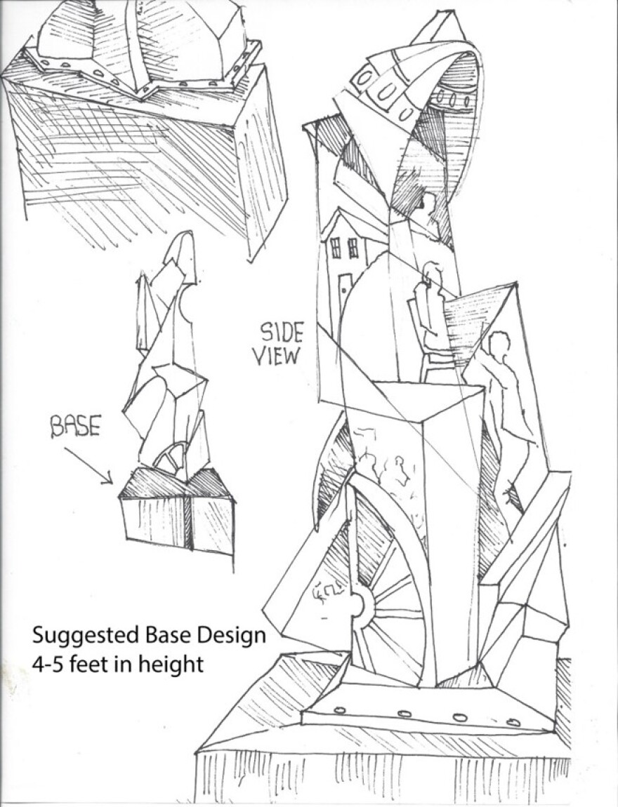 Preston Jackson sketched the proposals of the Freedom Suits Memorial