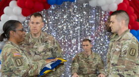 The North Carolina National Guard held a deployment ceremony for the 112th Financial Management Support Detachment of the 113th Sustainment Brigade at the NCNG armory in Siler City.