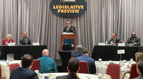 Legislative leaders discuss the upcoming 2022 session on a panel organized by the Indiana Chamber of Commerce.