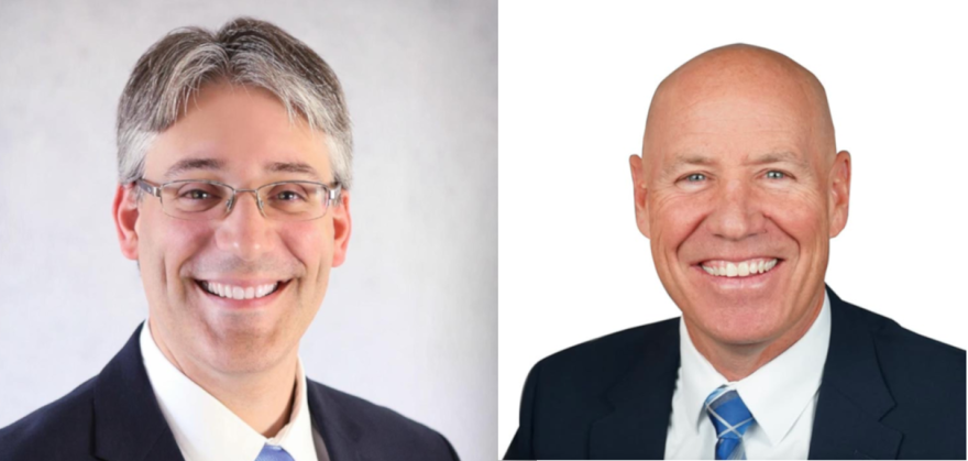 Democratic State Senator Mike Halpin (left) is being challenged by Republican Brad Beekman.