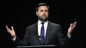 U.S. Senate Republican candidate J.D. Vance answers a question during Ohio's U.S. Senate Republican Primary debate, Monday, March 28, 2022, at Central State University in Wilberforce, Ohio. 