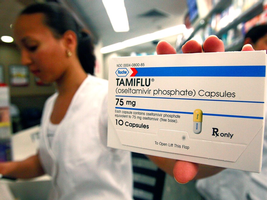 <strong>In Demand:</strong> A package of Tamiflu is seen in a pharmacy in the Queens borough of New York City. Demand for the anti-viral medicine Tamiflu spiked in spring 2009, after swine flu cases were documented.