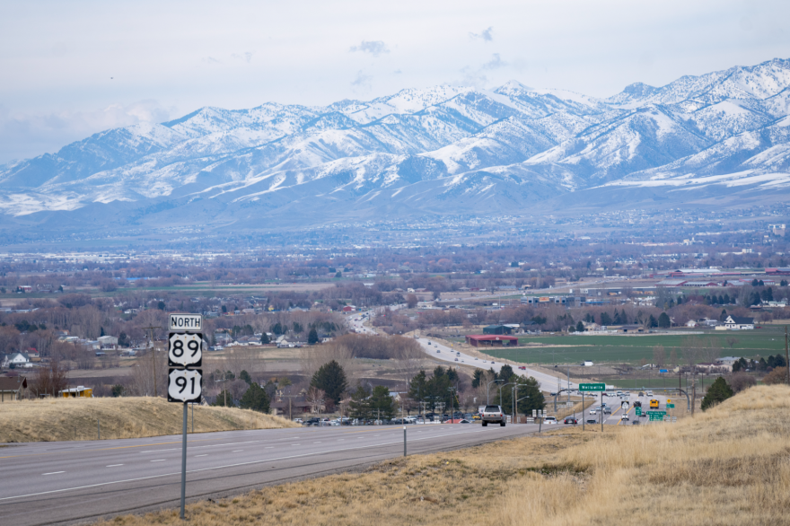 U.S. Highway 89/91 near a historically dangerous intersection with Wellsville's Center Street. Utah is trying something new to make the crossing safer.