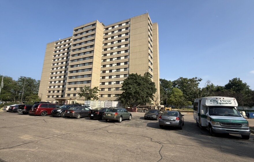 The City View in the Square building is pictured on July 20, 2026. The apartment community was opened in 1984, and entered into an agreement with the Michigan State Housing Development Authority in 2025 to lease affordable units for at least 30 more years.