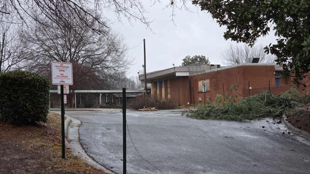 The former Smith Family Center is abandoned near Collinswood Language Academy in south Charlotte.