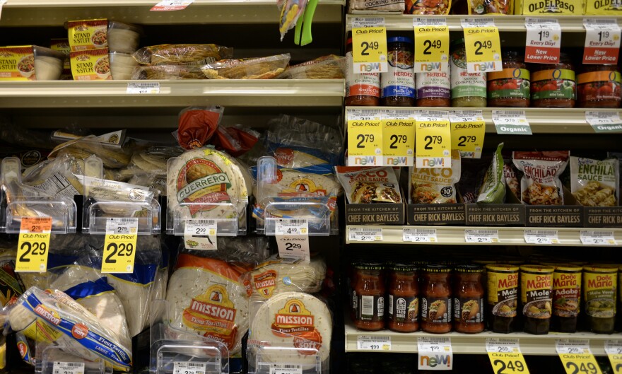 Tortillas and other items are seen in the International food aisle of a grocery store in 2013 in Washington
