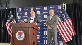 (Left) Buffalo and Erie Naval and Military Park president and CEO Brian Luallen and (Right) Interim parks commissioner Stephen Buccilli