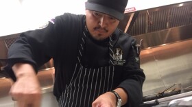 Chef Nephi Craig whipping cream in 2016.
