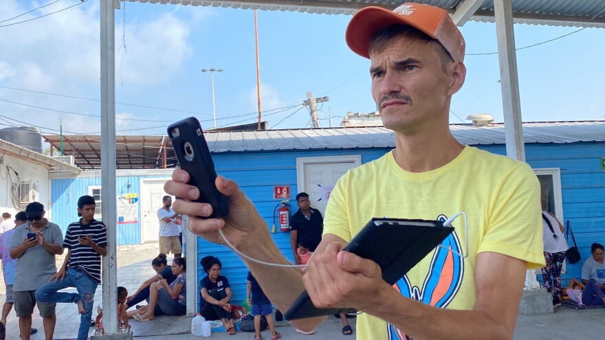 Roman Antonov left his home in Russia after criticizing the war in Ukraine. A school for the deaf in Reynosa helped Antonov, who is deaf, put together his asylum case. He crossed into the U.S. and hopes to end up in Los Angeles.