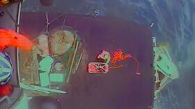 A screenshot of footage from the Coast Guard press release.