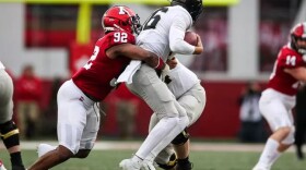 Indiana's Alfred Bryant sacks Purdue quarterback Aiden O'Connell during Saturday's game at Memorial Stadium.
