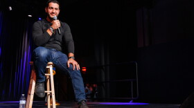 Democratic nominee for U.S. Senate Abdul El-Sayed speaks at a town hall in Lansing, Mich., hosted by the group End Citizens United on Oct. 9, 2026.