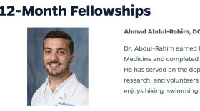 Ahmad Abdul-Rahim, 31, of Gainesville pleaded not guilty Tuesday to allegations of false imprisonment, robbery by sudden snatching and battery after the employee reported the incident to UPD’s Office of Victim Services on March 28. Abdul-Rahim, pictured in this screenshot, was hired for a 12-month multidisciplinary pain medicine fellowship last August. (UF College of Medicine)