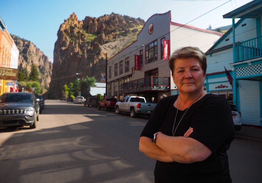 Creede, Colorado town administator Janelle Kukuk on the mainstreet of Creede August 18,2021. Creede had an 85% response from it's 865 fulltime residents to the 2020 U.S. Census. Mineral County was shown to be one of the fastest growing counties in the state which officials say is due to aggressive outreach from Janelle and others who worked with residents to make sure their census forms were received. Kukuk believes that the response could have been greater but so many census forms, which were not mailed, were placed on gateposts of homes in rural areas because of locked gates, snowy roads or remote locations. Other census forms may have been lost in subdividions where they were placed on porches and doorsteps. Only 30% of the homes in Mineral County are occupied year round. (Dean Krakel, Special to The Colorado Sun)
