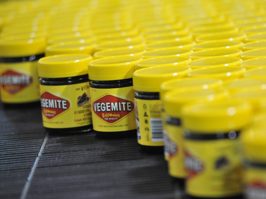 Vegemite rolls along the production line at the Vegemite factory in Melbourne, Australia, in 2013. The iconic yeast-based spread is reportedly being used to produce moonshine in officially dry communities.