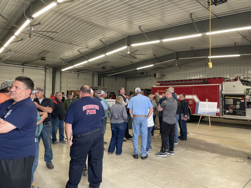 The open house at Leesburg Township Fire Department was packed with residents from around the county. People gathered in groups to vent concerns to Samsung developers and ask questions.