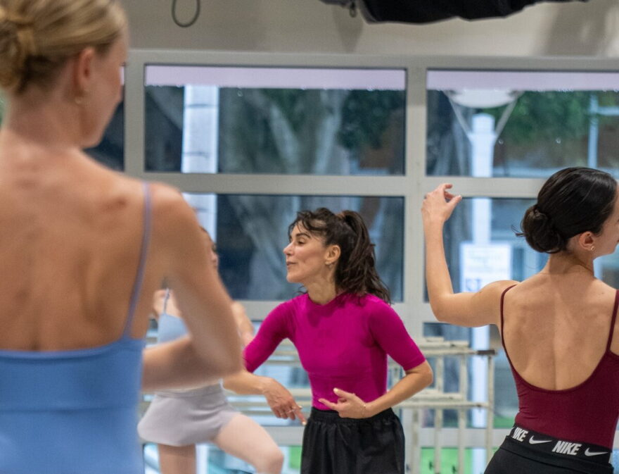 Former Miami City Ballet principal Patricia Delgado rehearses her “Push the Buttons of the Civilized” with dancers from Miami City Ballet. Delgado and composer, musician, performer Emily Estefan collaborated on the premiere, which opens the company’s season as part of “American Rhythms” at the Arsht Center on Friday, Oct. 16.