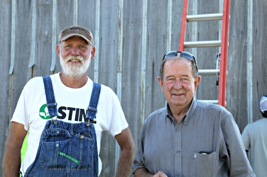 Farm owner Larry Gerdes and tenant Ben Kirrchoff inherited a barn several decades ago that is no longer sturdy enough or large enough for modern farming.