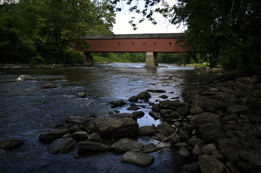 West Cornwall Covered bridge in West Cornwall, Connecticut July 22, 2022.