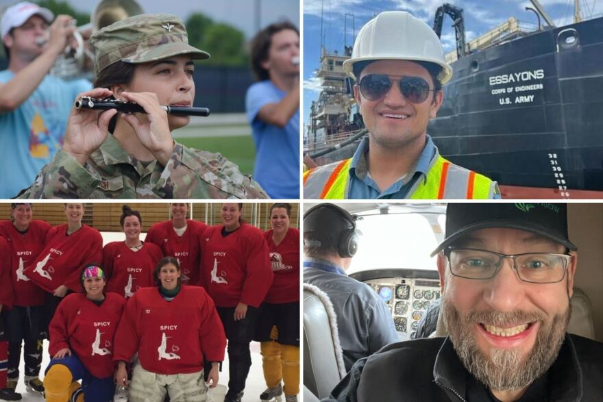 The four crash victims who have been identified so far are (clockwise from top left) Leah Borsich, Hayden Scalis, Trevor McWilliams, and Sabrina Hansen (front row, right).