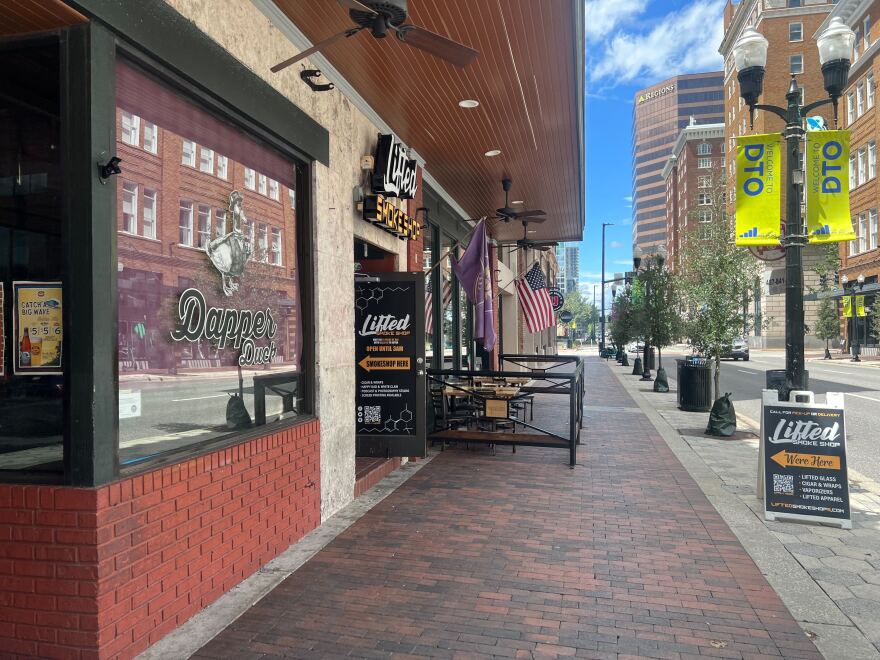 Businesses in downtown Orlando.