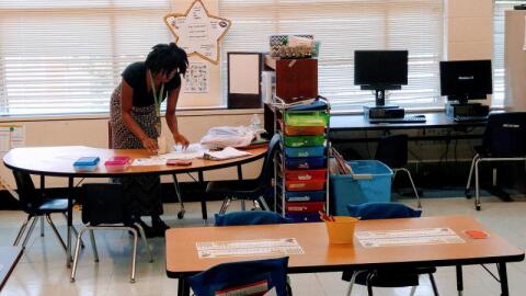 A teacher in Guilford County prepares her lessons. KERI BROWN/WFDD (FILE)