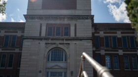 a school above the door it reads "Collinwood High School"