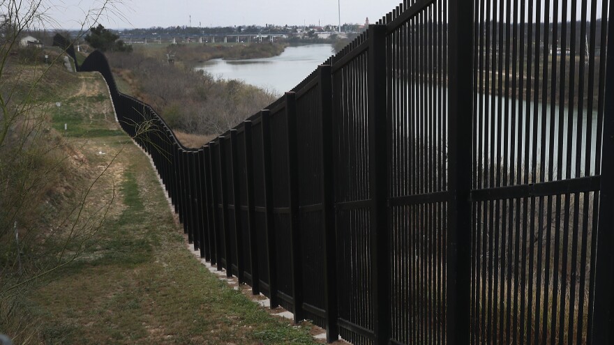 A border fence is seen near the Rio Grande which marks the boundary between Mexico and the United States on February 09, 2019, in Eagle Pass, Texas.