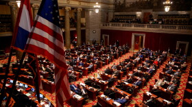 Members of the Missouri House of Representatives debate redistricting legislation on Wednesday, Jan. 19, 2022, during session at the state Capitol in Jefferson City, Missouri.