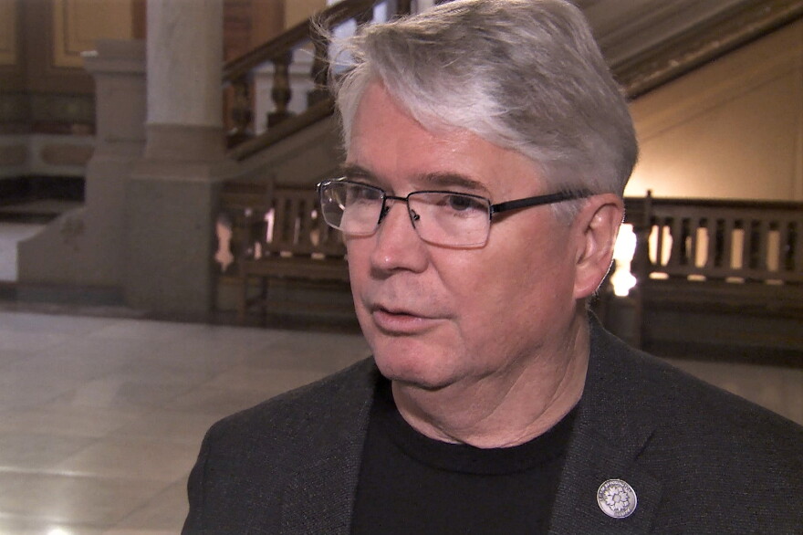Bloomington Mayor John Hamilton at the Indiana Statehouse in Indianapolis.