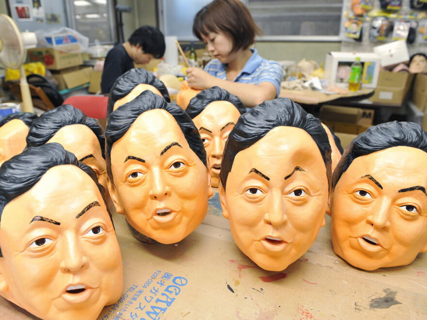 One measure of Yukio Hatoyama's popularity in Japan is that the Ogawa Rubber Co. has begun making masks with his likeness. Hatoyama is in line to become the next prime minister with the expected election victory Sunday of his Democratic Party of Japan.