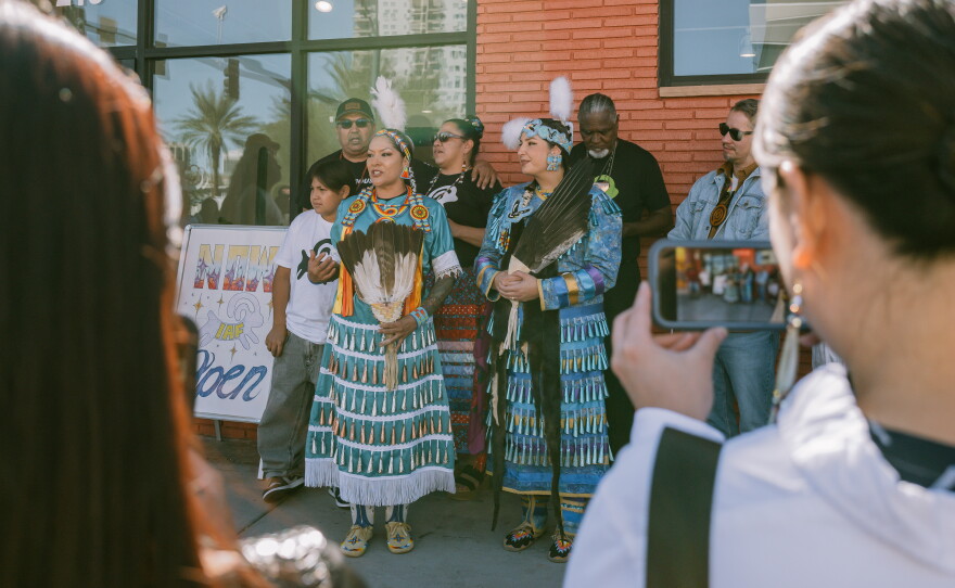 Fawn Douglas before the grand opening of Indigenous AF's second gallery space, on Oct. 23, 2026, in the Las Vegas Arts District.
