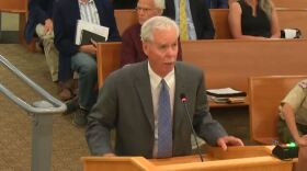 Vernon Geddy, a lawyer representing applicant ABVA Development, gives board members an overview of the Westwood Park project.