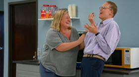Bridget Everett and Jeff Hiller in Somebody Somewhere.HBO