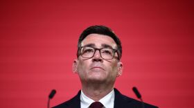 Andy Burnham speaks after being confirmed as the Labour Party's new leader and the country's next prime minister, during 'Labour's Special Conference' in central London, Friday July 17, 2026. (Henry Nicholls/Pool Photo via AP)