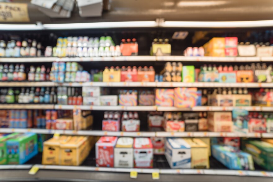 Photo of beer fridge.